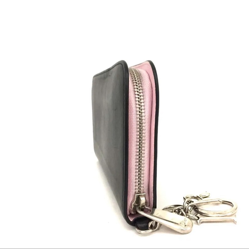 Christian Dior Leather Sequin Zip Around Long Wallet purse /1K0608 - Picture 3 of 8